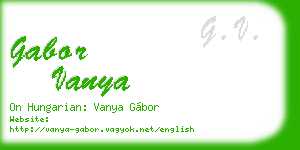 gabor vanya business card